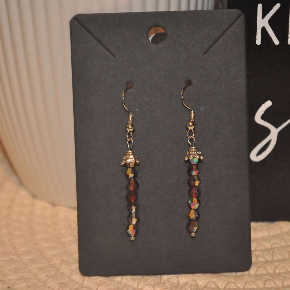 NWT Red and Gold Linear Dangle Earrings